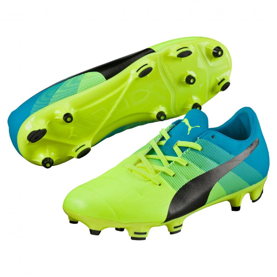 Football shoes Puma evoPOWER 3-3 FG Jr safety yellow-black-a -  Top4Football.com