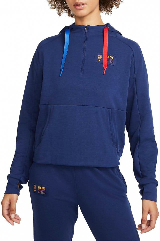Hooded sweatshirt Nike F.C. Barcelona Women's Dri-FIT 1/2-Zip